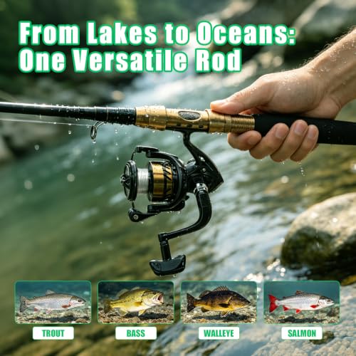 Fishing Rod and Reel Combo (Brown / 1.8M/5.9FT)