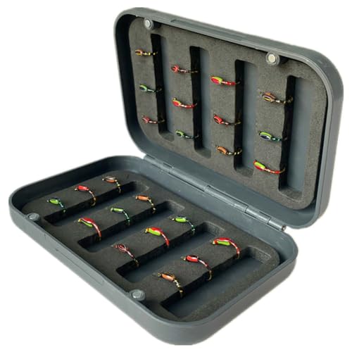 24Pcs Fly Fishing Flies Trout Lures Fishing Tackle Fly Fishing Flies with Boxed Trout Bass Artificial Fish Bait (24Pcs-Caddis Midges)