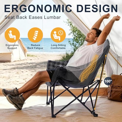 Oversized Camping Chairs 2 Pack (Plaid-2 Pack)