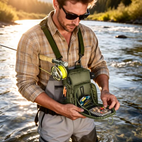 QulayQualy Fly Fishing Bag Chest Pack with WorkStation
