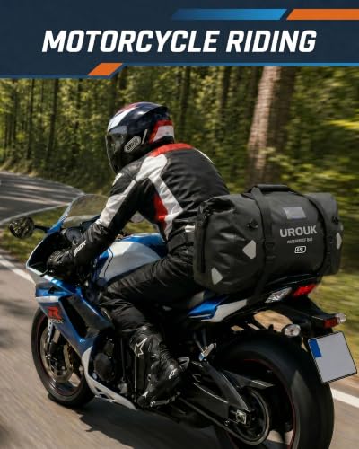 Waterproof Duffel Bag 40L 65L 90L Large Motorcycle Dry Bag Backpack (Black / 65L)