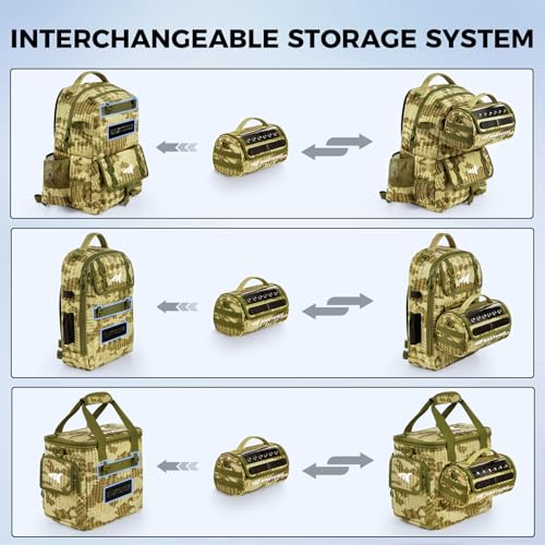 BaitSpace Line Bag Water Resistant Tackle Bag (F: Khaki Camo-Large)
