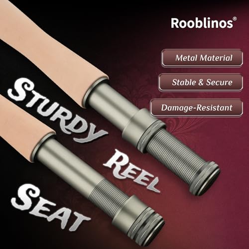 ROOBLINOS 9ft Fast Action Fly Fishing Rod 4 Piece Carbon Fiber Fly Rod with Hard Tube Lightweight & Sensitive for Trout Bass & Stream Freshwater Fishing