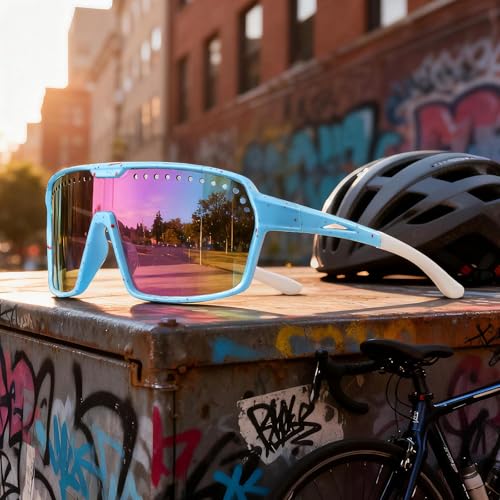 3Pack Polarized Kids Sunglasses UV400 for Youth Softball Running Cycling (7425-whiteblue)