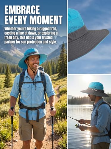 Wide Brim Sun Hat for Men Women