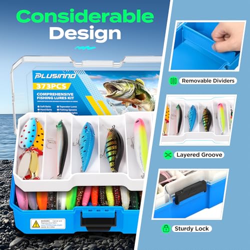 Bass Fishing Lures Tackle Box Gear Kit with Tackle Included