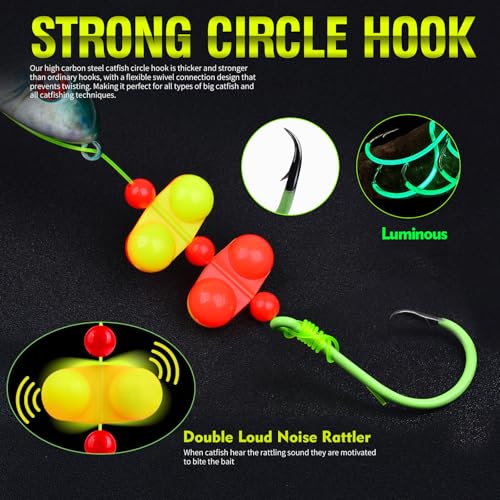 Catfish Bait Fishing Rigs Floats (E-Mixed pack of 5 pcs / 10/0 Hook)