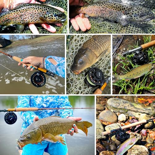 HVCE Graphite Fly Reel Center Drag System Classic III Graphite Large Arbor Sizes 3 (5/6 / With Line)