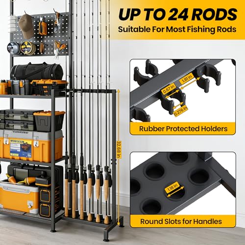 YFFSRJDJ Fishing Rod Holder (Upgraded Size- Holds 24 Rods)