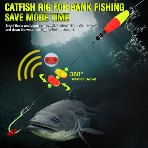 Catfish Fishing Rigs Floats (D-Mixed pack of 5 pcs / 8/0 Hook)