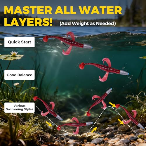 Paddle Tail Swim Baits (Cinnamon(30pcs))