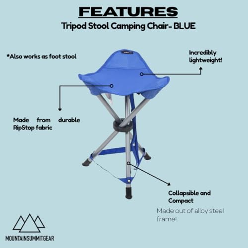 Tripod Stool Camping Chair featuring a lightweight and portable design made from RipStop fabric