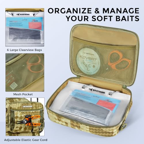 BaitSpace Fishing Backpack with Bait Binder & 2 Rod Holders (H: Khaki Camo / Without tackle box)