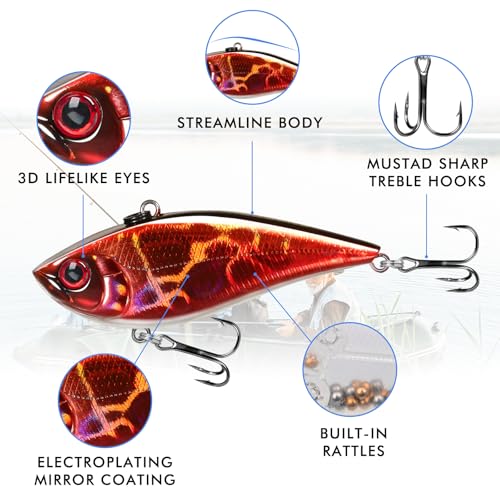 Fishing Lures Lipless Crankbaits (B1-2.4",0.35oz)