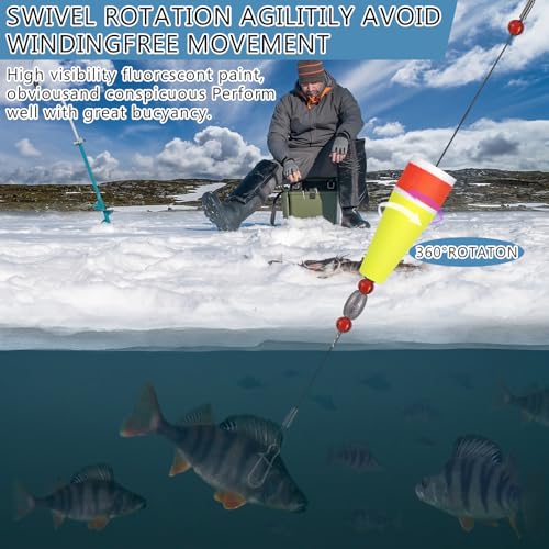 8 Pcs Popping Corks Floats for Saltwater Fishing Bobbers Yellow (Yellow)