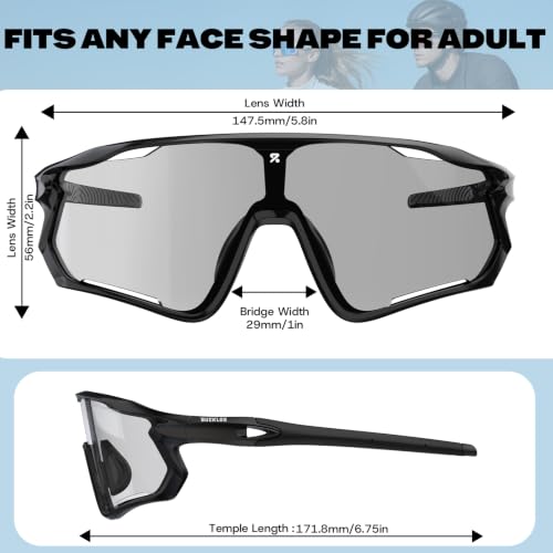 Photochromic Cycling Sunglasses for Men Women (White-pink)