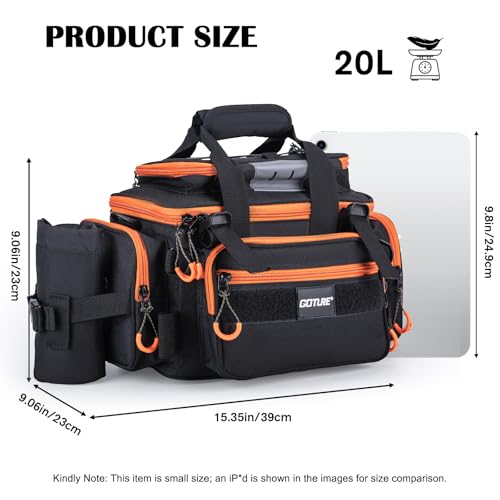 Fishing Tackle Bag (C1:Black Orange(Without Trays) / Small)