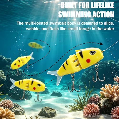 Topwater Fishing Lures with Rotating Tail (5PCS Mixed)