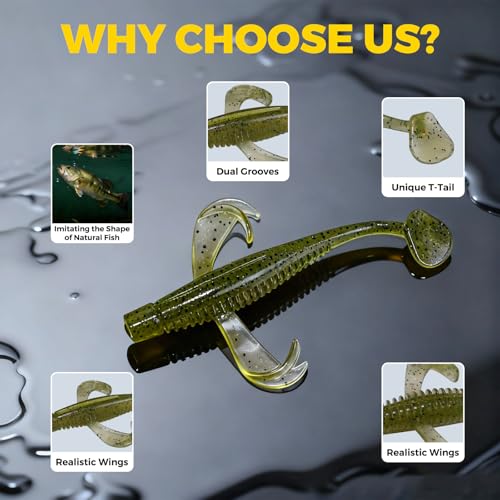 Paddle Tail Swim Baits (Green Shad)