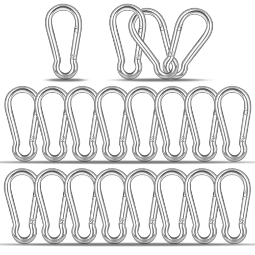 20PCS Carabiner Clips (Silver / 20PCS-M4)