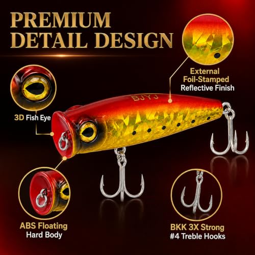 Topwater Popper Fishing Lure (A2-1PCS/0.81OZ-4")