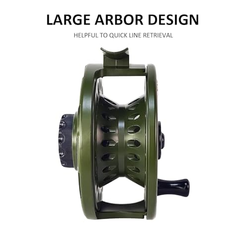 HVCE Graphite Fly Reel Center Drag System Classic III Graphite Large Arbor Sizes 3 (7/8 / Only Reel)