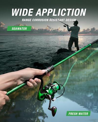 Fishing Rod and Reel Combo Graphite Telescoping Fishing Pole Portable Travel Compact Rod for Freshwater Saltwater (8 ft / Fishing Rod+reel(no Lures&line))