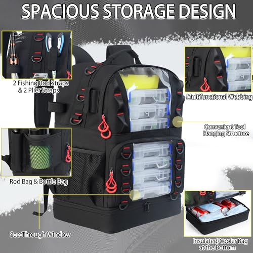 Fishing Tackle Backpack with Cooler