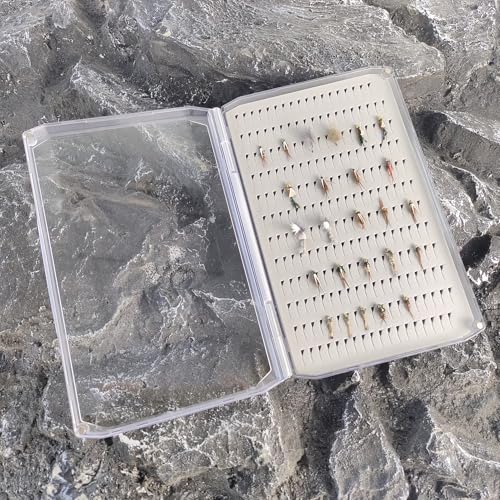 Deep Clear Fly Fishing Box Magnetic Closure Fly Tackle Organizer (H055LB-8.94 × 5.71 × 1.14 inch)