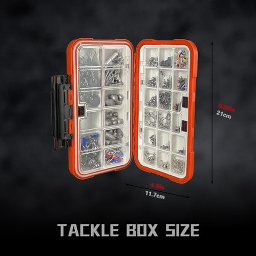 Fishing Tackle Kit with Box (Fishing Accessories Kit 423Pack-Orange)