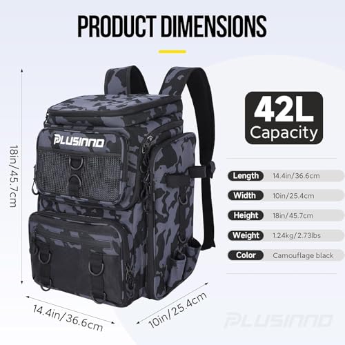 Fishing Backpack with Fishing Rod Gear Holders Tackle Box (Backpack With Rod)