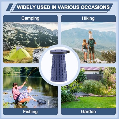 2026 Upgraded 18.1" Collapsible Stool with Cushion & Carry Bag (Navy-l / Large)