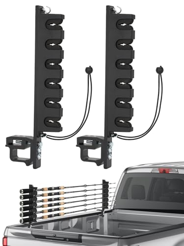 Upgraded Truck Bed Fishing Rod Rack (6 Rods for Truck Bed)