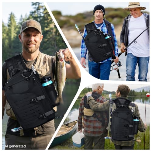 Black Tackle Bag w (Black / 900d Water-resistant Oxford Backpack + (3)3600 Trays)