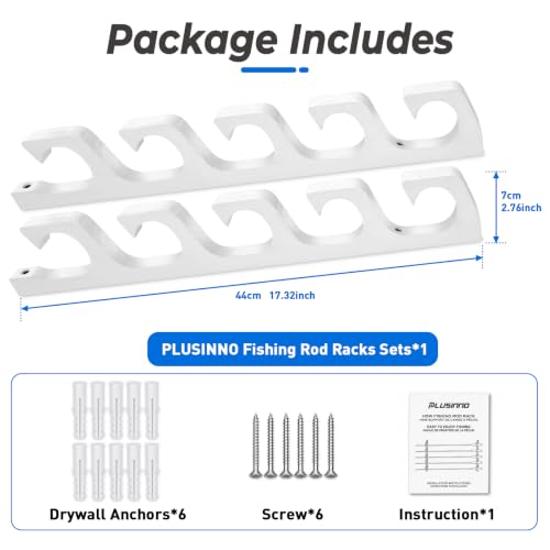 H5W Solid Wood Fishing Rod Holder (White / 1pack holds up 5 rods)