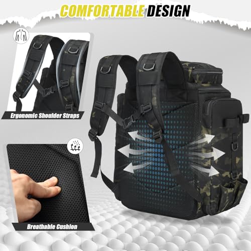 45L Fishing Backpack with Rod Holders & Built (Dark CM)
