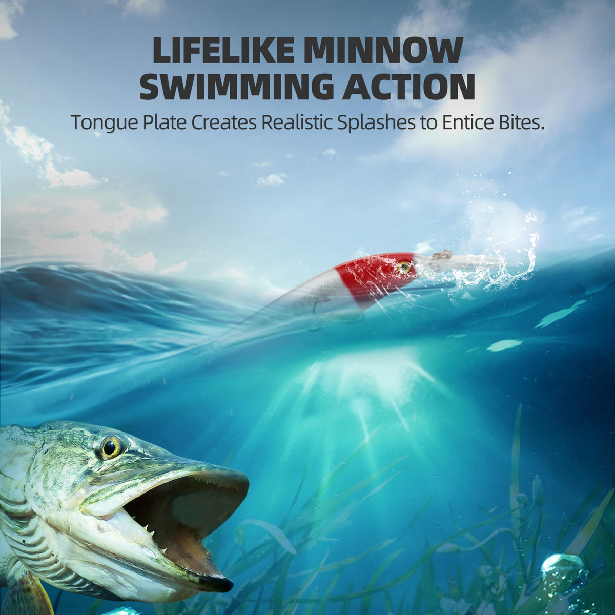 10 5PCS Minnow Fishing Lures Set (4 ′′, 1/2 oz)
