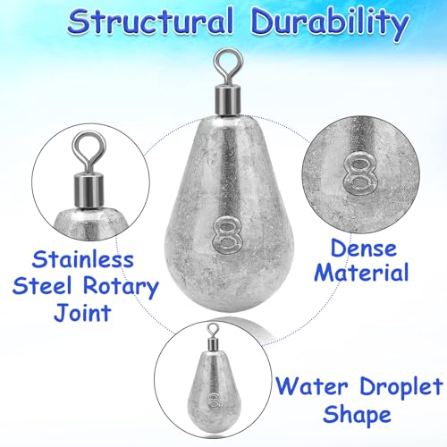 Long Casting Swivel Bell Sinkers Fishing Weights Drop Shot Weights (3oz-5pcs)