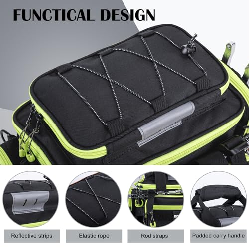 Fishing Tackle Bag (C1:Black Green(Without Trays) / Small)