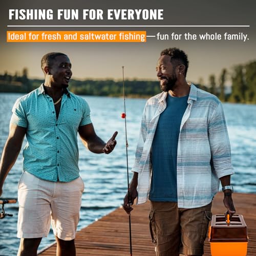 Large 3 Layer Fishing Tackle Box Lures with Tackle Included 448 Pcs (448PCS-Orange)