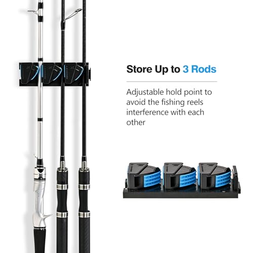 Fishing Rod Holder Vertical (Blue / 3 Slots)