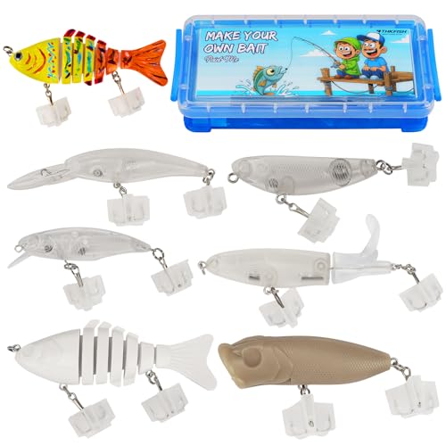 DIY Fishing Lure Kit (Blue-6pcs without acessions)