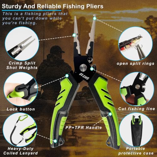 7 PCS Fishing Pliers Tool Kit (Green)