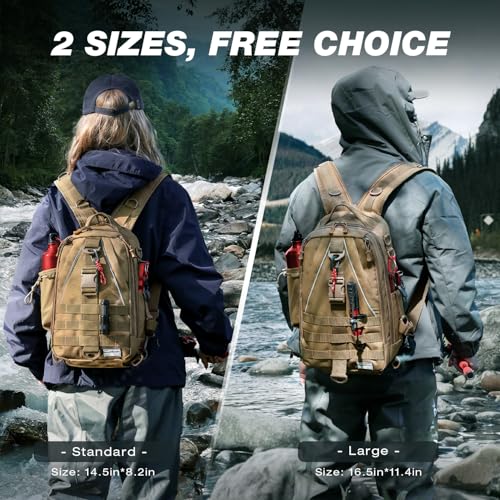 Fishing Backpack with Rod Holder (Khaki)