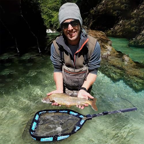 Fishing Backpack with Fishing Net (Black Camouflage With Fishing Net)