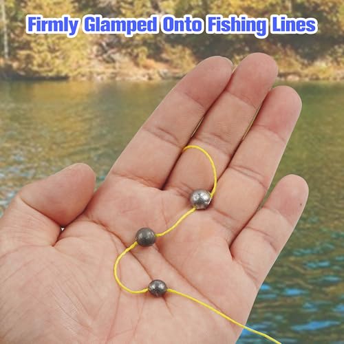 Removable Split Shot Weights Fishing Sinkers Slip On Fly Fishing Weight (2.5g - 60 Pack)