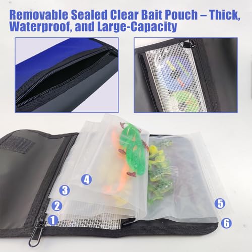 Soft Lure Storage Binder Bait Organizer (2pc-M:Blue+Red)