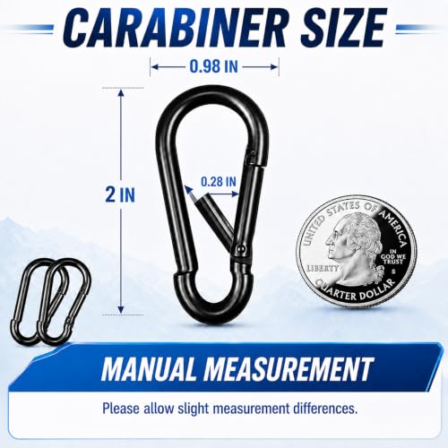 30PCS Carabiner Clips (Black / 30PCS-M5)