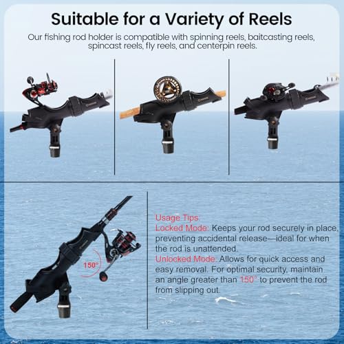 Kayak Track Mount Fishing Rod Holder