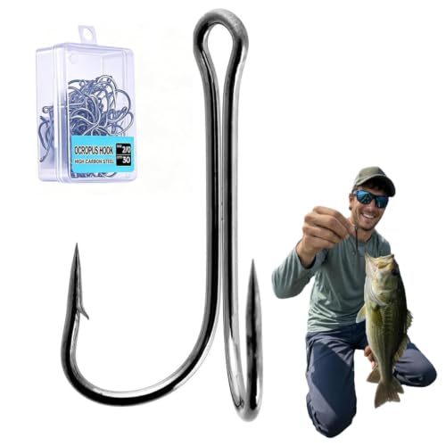 Pack of 30 Fishing Double Frog Hooks (2/0#-30 Pcs)